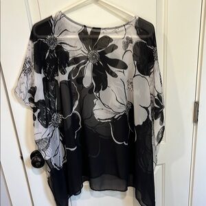 Chico's Black and White Oversized Blouse